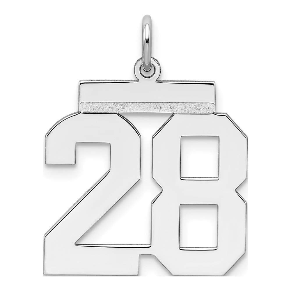 Sterling Silver Number 28 Charm