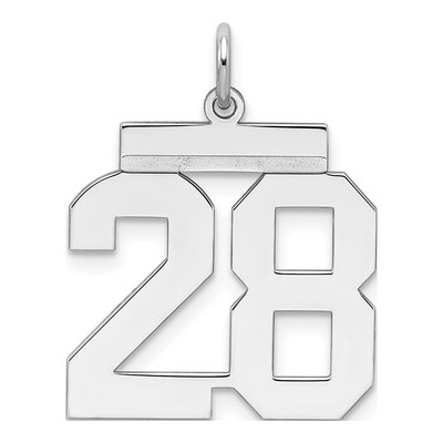 Sterling Silver Number 28 Charm