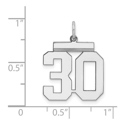 Sterling Silver Number 30 Charm – view 4