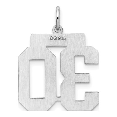 Sterling Silver Number 30 Charm – view 5