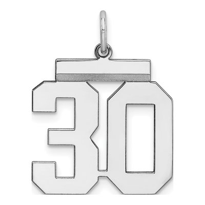Sterling Silver Number 30 Charm