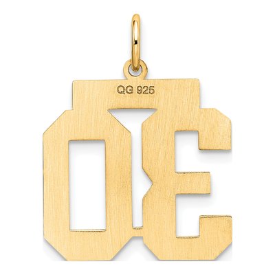 Gold-Plated Sterling Silver Number 30 Charm – view 3