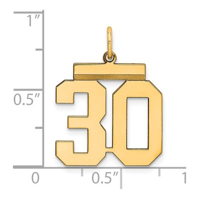 Gold-Plated Sterling Silver Number 30 Charm – view 4