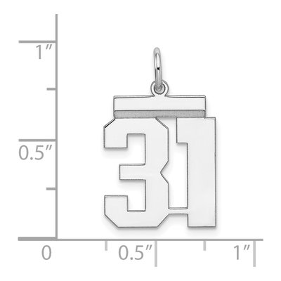 Sterling Silver Number 31 Charm – view 4