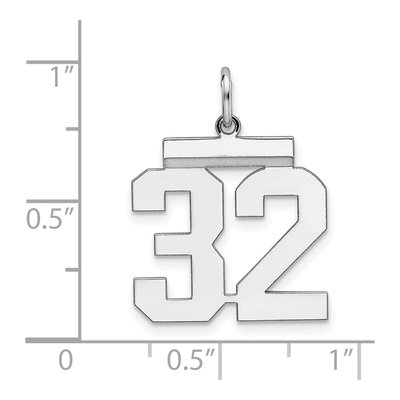 Sterling Silver Number 32 Pendant – view 4