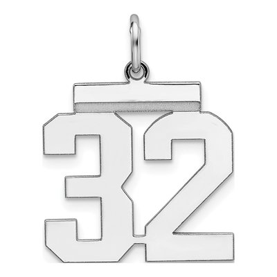 Sterling Silver Number 32 Pendant