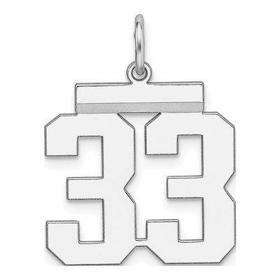 Sterling Silver Number 33 Charm