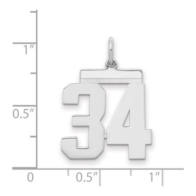 Sterling Silver Number 34 Charm – view 2