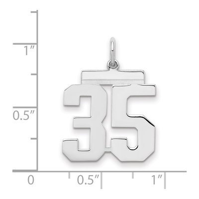 Sterling Silver Number 35 Charm – view 2