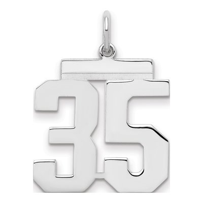Sterling Silver Number 35 Charm