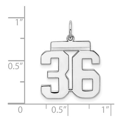 Sterling Silver Number 36 Charm – view 4