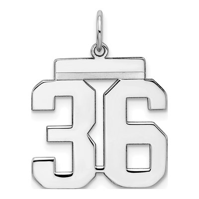 Sterling Silver Number 36 Charm