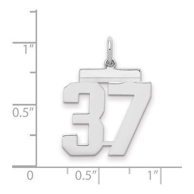 Sterling Silver Number 37 Charm – view 2