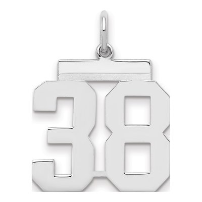 Sterling Silver Number 38 Charm