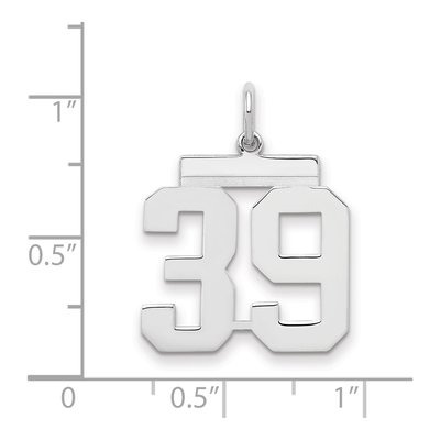 Sterling Silver Number 39 Charm – view 2