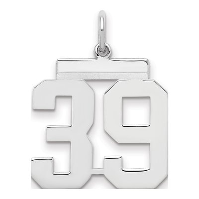 Sterling Silver Number 39 Charm