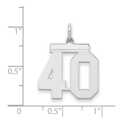Sterling Silver Number 40 Charm – view 2