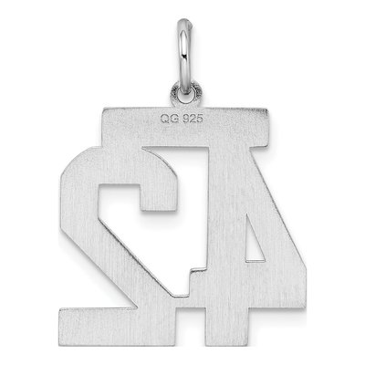 Sterling Silver Number 42 Charm | Rhodium-Plated – view 5