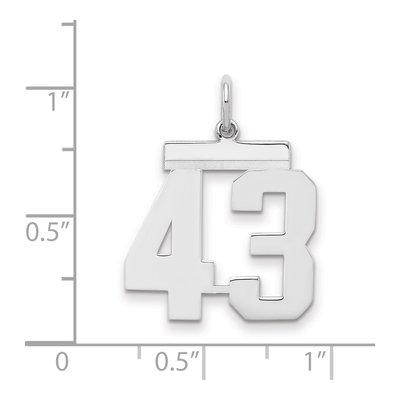 Sterling Silver Number 43 Pendant – view 2