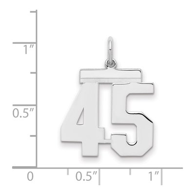 Sterling Silver Number 45 Charm – view 2