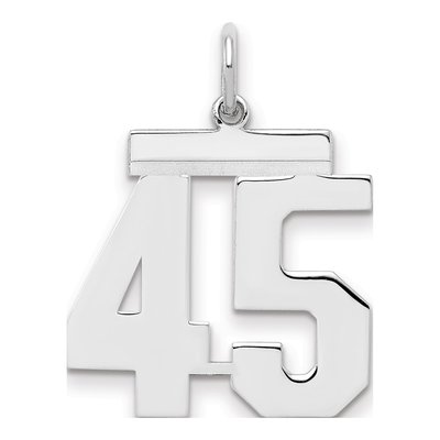 Sterling Silver Number 45 Charm