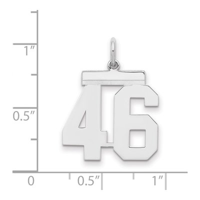 Sterling Silver Number 46 Charm – view 2