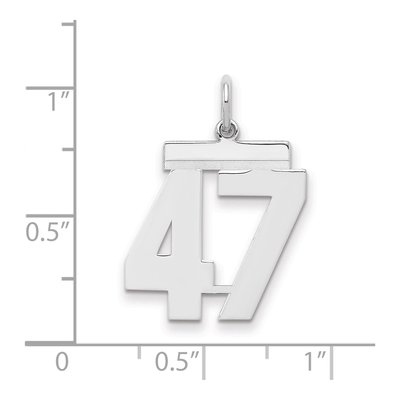 Sterling Silver Number 47 Pendant – view 2