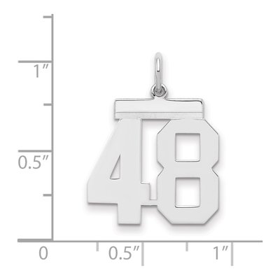 Sterling Silver Number 48 Pendant – view 2