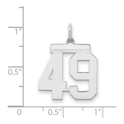 Sterling Silver Number 49 Charm – view 2