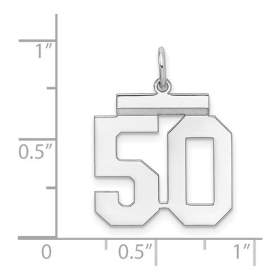 Sterling Silver Number 50 Pendant – view 4