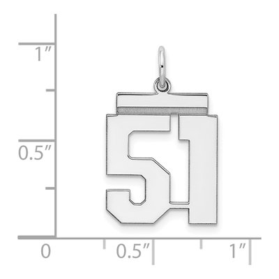 Sterling Silver Number 51 Charm – view 4