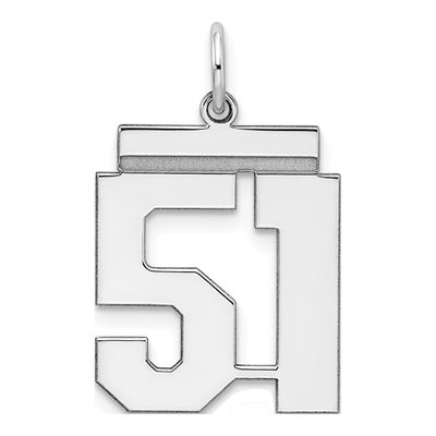 Sterling Silver Number 51 Charm