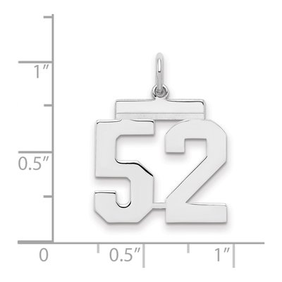 Sterling Silver Number 52 Charm – view 2
