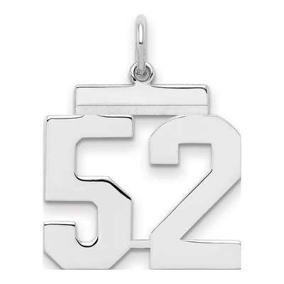 Sterling Silver Number 52 Charm