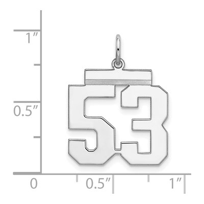 Sterling Silver Number 53 Pendant – view 4