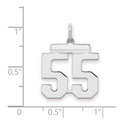 Sterling Silver Number 55 Pendant – view 2