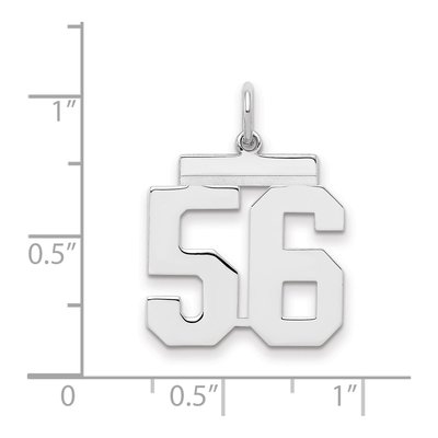 Sterling Silver Number 56 Charm – view 2