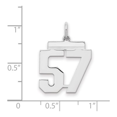 Sterling Silver Number 57 Charm – view 2
