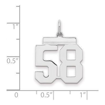 Sterling Silver Number 58 Pendant – view 2