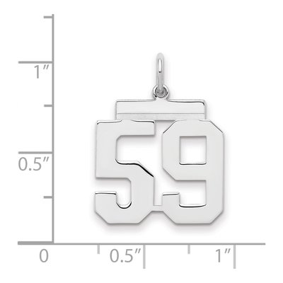 Sterling Silver Number 59 Charm – view 2