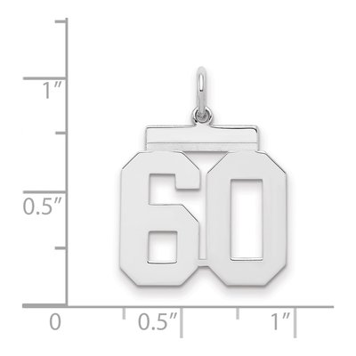 Sterling Silver Number 60 Charm – view 2