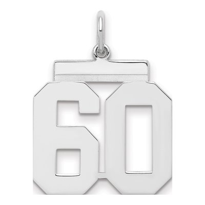 Sterling Silver Number 60 Charm