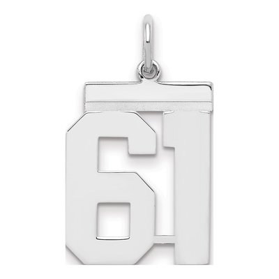 Sterling Silver Number 61 Charm