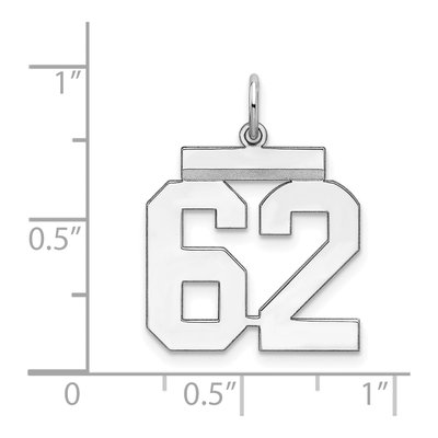 Sterling Silver Number 62 Charm – view 4