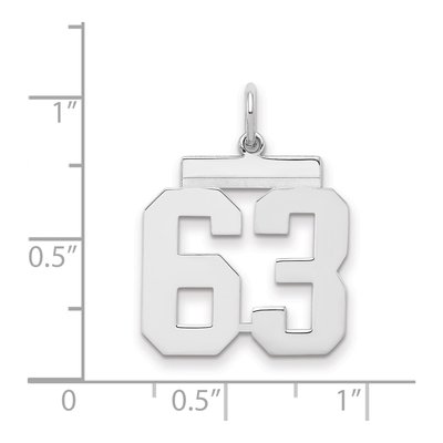 Sterling Silver Number 63 Charm – view 2
