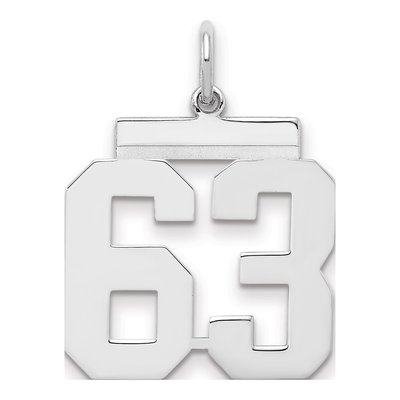 Sterling Silver Number 63 Charm