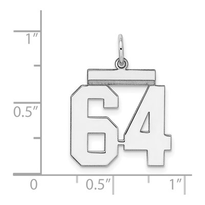 Sterling Silver Number 64 Charm – view 4