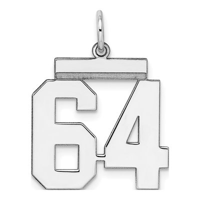Sterling Silver Number 64 Charm