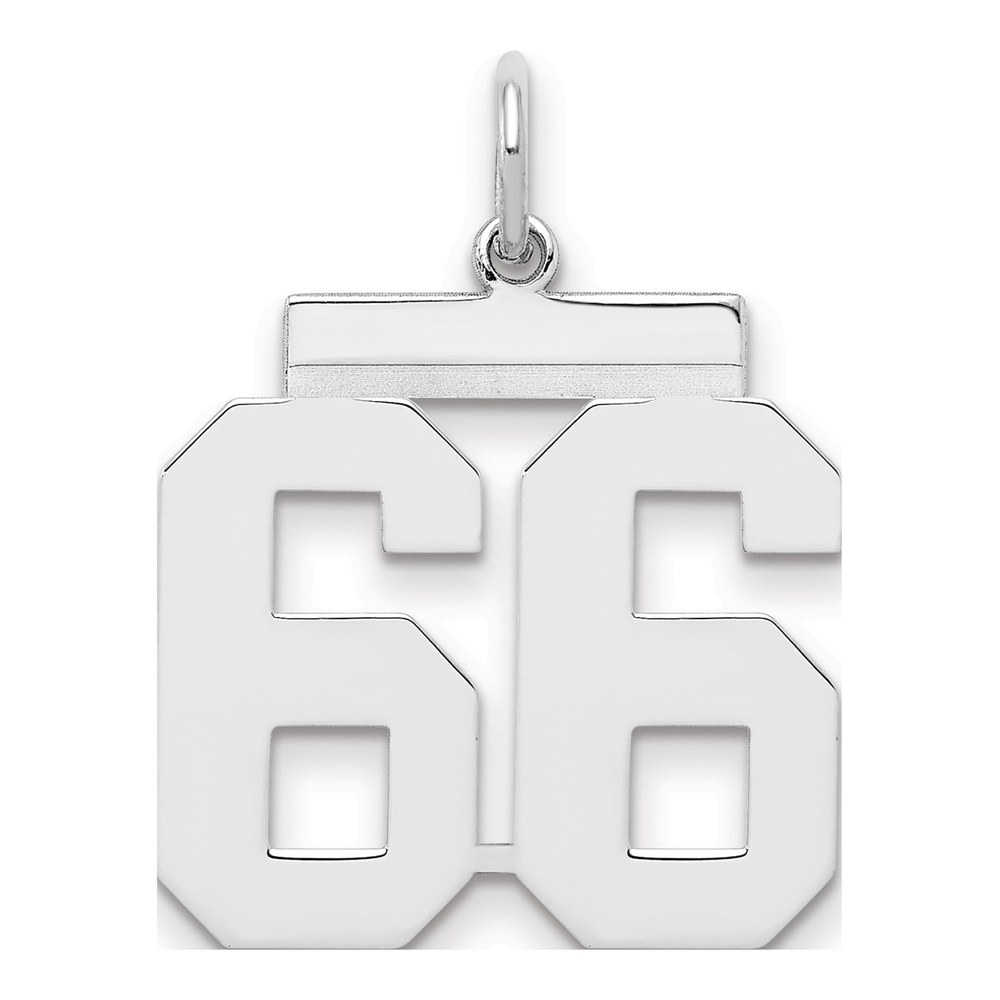 Sterling Silver Number 66 Charm