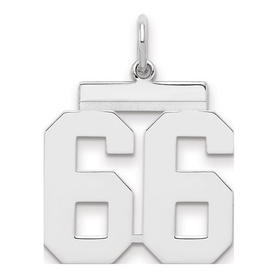 Sterling Silver Number 66 Charm